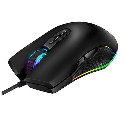 FUNNETOYU USB Kabelgebundene Gaming mit RGB Tasten Ergonomisches Design für PC und Laptop Optische Gamer für Spiele und Büroarbeiten von FUNNETOYU