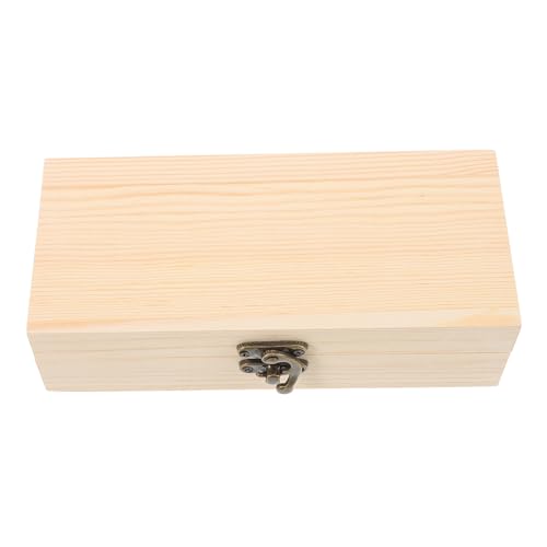 FUNNETOYU Unlackierte Holzschatulle Rechteckig Bemalbare Aufbewahrungsbox aus Stabilem Kiefernholz für Schmuck Erinnerungen DIY Bastelprojekte Multifunktionale Holztruhe von FUNNETOYU