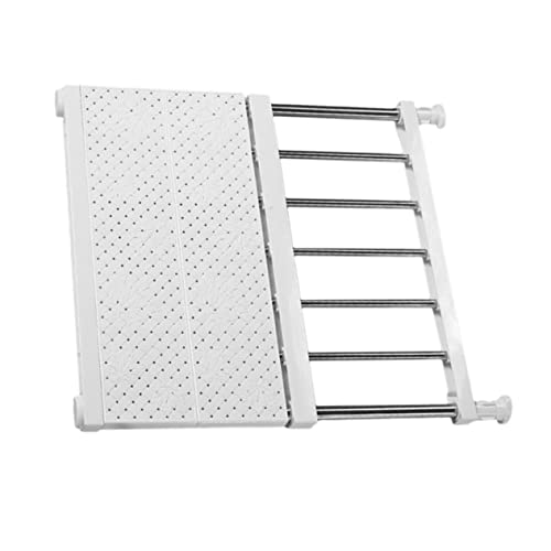 FUNNETOYU Verstellbares Weißes Kleiderschrank Regal Ausziehbar ohne Bohren Multifunktionaler Schranktrenner für Schlafzimmer und Schuhschrank Platzsparendes Aufbewahrungsregal FUNNETOYU Verstellbares Weißes Kleiderschrank Regal Ausziehbar ohne Bohren Multifunktionaler Schranktrenner für Schlafzimmer und Schuhschrank Platzsparendes Aufbewahrungsregal von FUNNETOYU