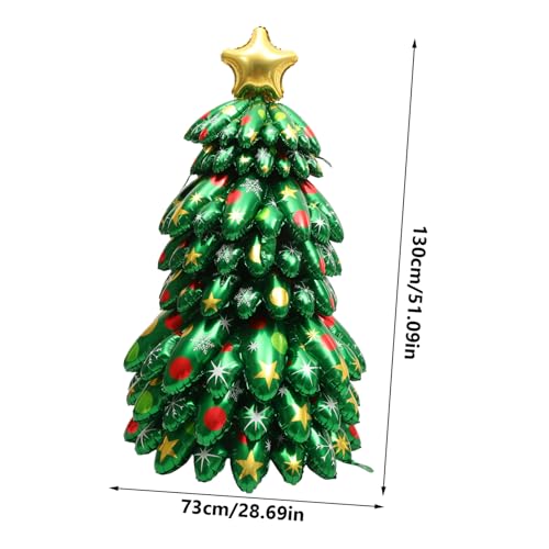 FUNNETOYU Weihnachtsbaumballons Riesen Aufblasbarer Weihnachtsbaum Weihnachtsdekorationen Weihnachtsbaum Im Garten Rasen-weihnachtsbaumdekoration Weihnachtsbedarf Aluminiumfolie von FUNNETOYU