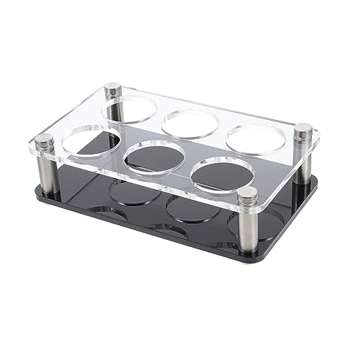 FUNNETOYU Weinglasregal Easy putz Party Accessoires Shotgläserhalter Cocktail Kneipenzubehör Whiskey kaffeetassen Lagerregal für Schnapsgläser Schnapsglas-Servierständer für Bars Acryl Black von FUNNETOYU