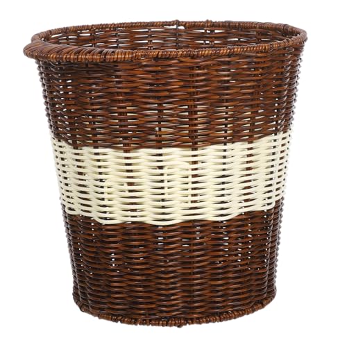 FUNNETOYU Woven Trash Can Handgewebtem Imitat Rattan Design Langlebiger Abfallbehälter für Büro Konferenzraum und Schreibtisch Pflegeleicht und Moderne FUNNETOYU Woven Trash Can Handgewebtem Imitat Rattan Design Langlebiger Abfallbehälter für Büro Konferenzraum und Schreibtisch Pflegeleicht und Moderne von FUNNETOYU