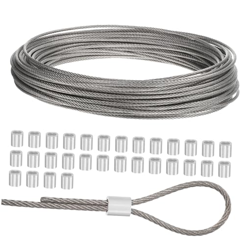 FUNOMOCYA 1 Satz Drahtseil Set Hochfester Strand Kern für Gartenarbeiten Crimp Hülsen für Outdoor Projekte und Handwerk von FUNOMOCYA