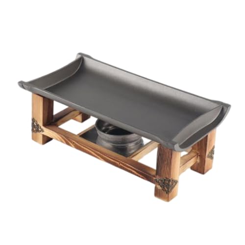 FUNOMOCYA 1 Satz Kompakter Tabletop Bbq Grill mit Antihaft Alu Pfanne Tragbares Barbecue Rack für Garten Camping und Partys Multifunktional und Einfach zu Transportieren von FUNOMOCYA