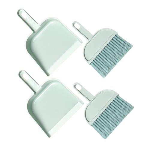 FUNOMOCYA 1 Satz Mini Besen und Kehrschaufel Set Tragbarer Handfeger mit Weichen Borsten für Präzise für Autositz Böden und Enge Räume Teilig Blau von FUNOMOCYA