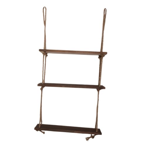 FUNOMOCYA 1 Satz Wandregal aus Holz Stufiges Hängeregal für Schlafzimmer und Wohnzimmer Vintage Design Platzsparend für Pflanzen und Dekoration von FUNOMOCYA