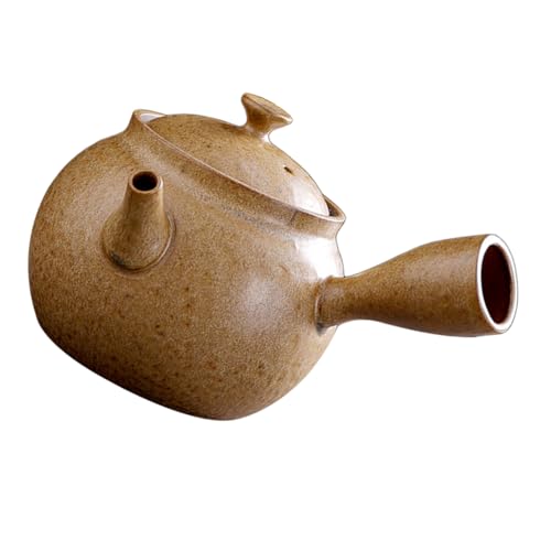 FUNOMOCYA 1 Stück Keramik Wasserkocher mit Langem Griff Retro Tee und Kaffeekanne Gelb für Zuhause Leicht und Tragbar Design für Heißgetränke von FUNOMOCYA