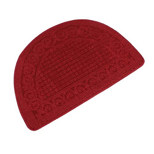 Halbrunde Fußmatte Aus Polypropylen - rutschfeste Schmutzfangmatte Für Innenbereiche Ideal Für Zuhause Büro Und Badezimmer - 40X63 cm in Rot von FUNOMOCYA