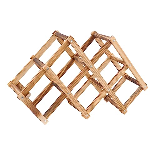 FUNOMOCYA Holz Weinpräsentationsregal Weinregal Faltbar Für Haushalt Bar Küche Braun von FUNOMOCYA
