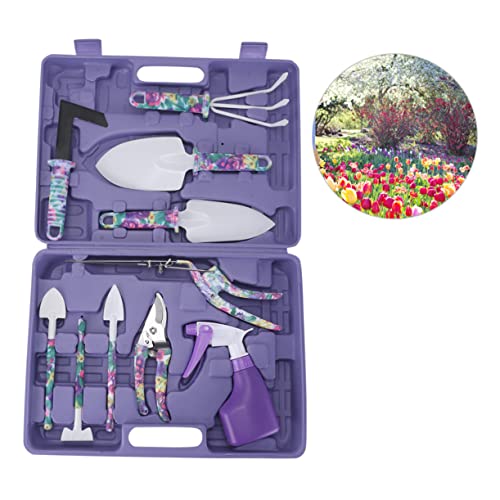 FUNOMOCYA 10 Stück Gartenwerkzeug Set Teiliges Set für Gartenarbeit Ergonomischer Griff zum Graben Jäten Beschneiden und Umpflanzen für Anfänger und Hobbygärtner von FUNOMOCYA