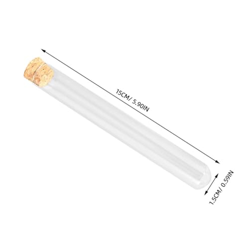 FUNOMOCYA 10 Stück Glas Reagenzgläser mit Holz korken Transparent Auslaufsicher Labor Röhrchen für Chemie Biologie Pigmente und Molekularbiologie von FUNOMOCYA