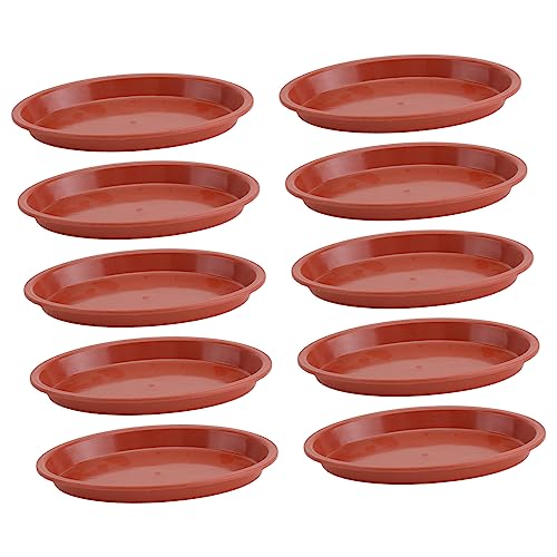 FUNOMOCYA 10 Stück Ovaler Blumentopf Untersetzer Runde Wassertrays für Bonsai und Pflanzen Wasserfest und Leicht für und Außenbereich von FUNOMOCYA