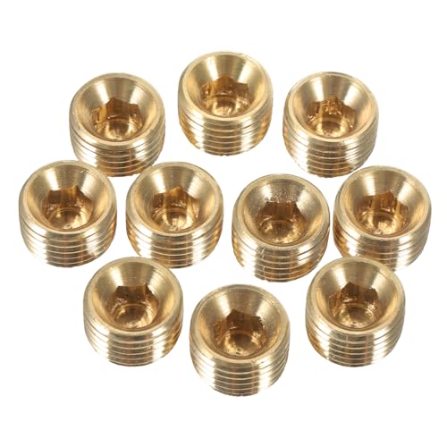 FUNOMOCYA 10 Stück Teiliges Messing Rohrstopfen Npt Außengewinde Blindstopfen mit Sechskant für Wasserleitung Rohrleitung Abdichtung Langlebig Zuverlässig Installieren von FUNOMOCYA
