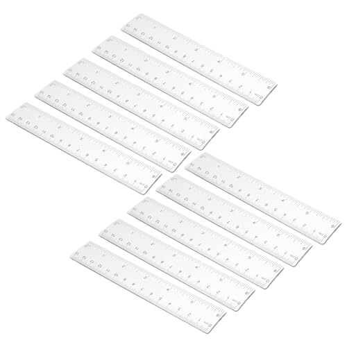 FUNOMOCYA 10 Stück Teiliges Transparentes Lineal Kunststoff Lineare Messwerkzeuge mit Dualer Teilung für Schule Büro Zeichnen Basteln Vielseitig und Präzise Messlineale für Schüler und von FUNOMOCYA