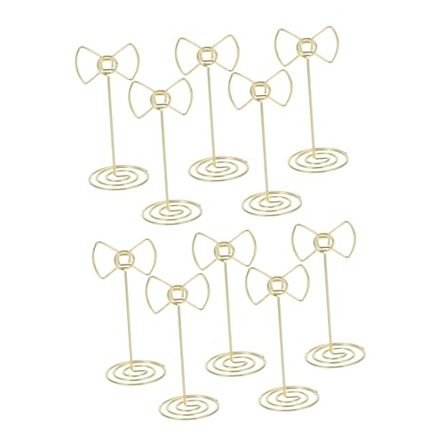 FUNOMOCYA 10 Stück Tischkartenhalter mit Charmantem Schleifen Design für Hochzeiten Partys Menükarten Fotos und Notizen Ständer für Tischbeschriftungen und Dekorationen von FUNOMOCYA