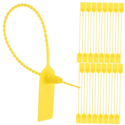 FUNOMOCYA 100 Stück Teiliges aus Kunststoff Wasserdichte Selbstsichernde Plomben mit Zugverschluss Manipulationssichere Einmal siegel für Transport Lagerung und Versand Gelb FUNOMOCYA 100 Stück Teiliges aus Kunststoff Wasserdichte Selbstsichernde Plomben mit Zugverschluss Manipulationssichere Einmal siegel für Transport Lagerung und Versand Gelb von FUNOMOCYA