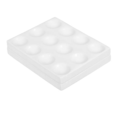 FUNOMOCYA 12 Reaktionsplatte Aus Keramik Chemische Platte Experiment Prüfen Punktplatte Spotplatte Für Chemische Tests Bausatz Laborplatte Labor-spot-platte Tüpfelplatte Weiß Porzellan von FUNOMOCYA