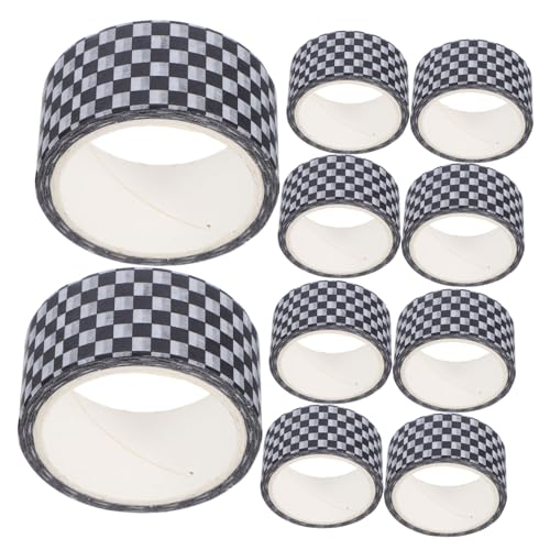 FUNOMOCYA 12 Rollen Kariertes Washi Tape Leichtes Beschreibbares Masking Tape für Scrapbooking Journaling und DIY Bastelprojekte Flexible Modernes Raster Design Bastelzubehör von FUNOMOCYA