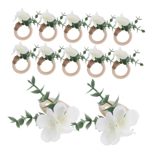 FUNOMOCYA 12 Stück Teiliges Eukalyptus Serviettenringe mit Floralen Details Rustikaler Boho Stil Wiederverwendbar und Sicher für Hochzeit Weihnachten Frühlingstischdekoration von FUNOMOCYA