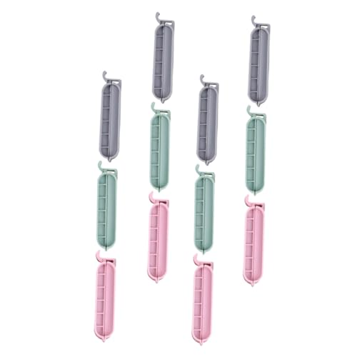 FUNOMOCYA 12 Stück Teiliges Tütenverschlussclips aus Strapazierfähigem PP Starke Klemmkraft für Snack Tee Gefrierbeutel Multifunktionale Lebensmittelklammern zur Zufällige Zufällige Farbe von FUNOMOCYA