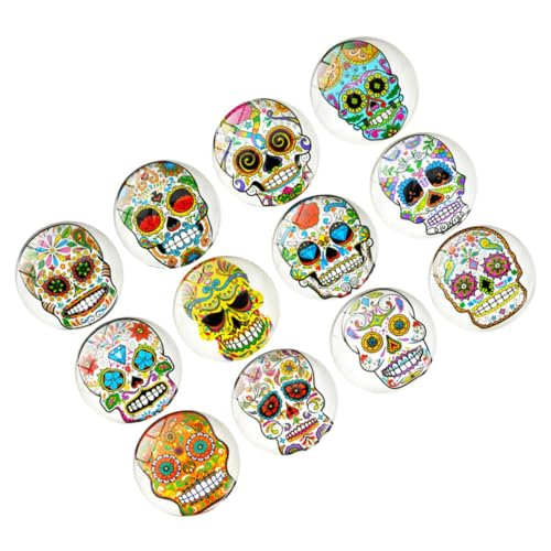 FUNOMOCYA 12stücke Kreative Skull Kühlschrankmagnete Magnetische Dekoration Für Kühlschränke Einzigartige Fridge Decals Für Notizen Und Fotos Bunte Designs Für Jeden von FUNOMOCYA