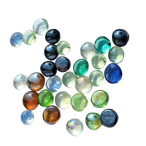 FUNOMOCYA 140 Stück Farbige Glaskugeln Flache Marmorperlen Spiegel Wanddekoration Schmuckherstellung Perlen Künstliche Transparente Steine Modische Kieselsteine Dekoration DIY von FUNOMOCYA