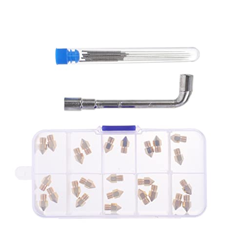 FUNOMOCYA 1Satz Druck Düsen Set Messingdüsen mit Reinigungsnadeln und Werkzeug Teiliges Kit für Einfache Installation und Hohe Haltbarkeit von FUNOMOCYA