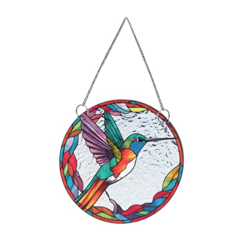 FUNOMOCYA Hängend Acryl Ornament Dekorative Hummingbird Für Garten Fenster Wand Hängekette Saugnapf Haken Innenbereich Außenbereich von FUNOMOCYA