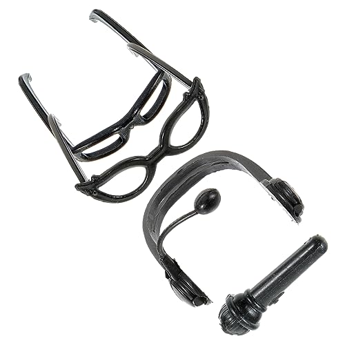 FUNOMOCYA 1Satz Puppenzubehör Teiliges Musik mit Brille Kopfhörern und Mikrofon für Mikrolandschaftsdekoration und Puppen Style von FUNOMOCYA