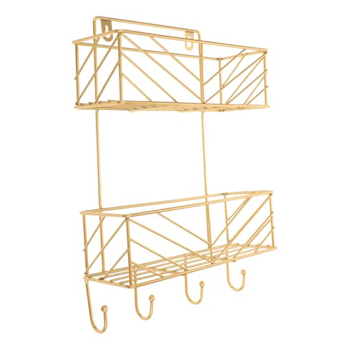 FUNOMOCYA 1Stück Iron Craft Wall Organizer Rack Simple Style Storage Shelf for Small Items and Easy to Install for Home and Office Decor von FUNOMOCYA