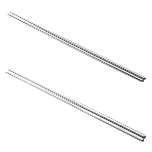 FUNOMOCYA 2 Paare Edelstahl Essstäbchen Lange Anti rutsch Hot Pot Kochstäbchen Hitzebeständig für Nudeln Kochen und Braten Küche von FUNOMOCYA