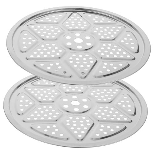 FUNOMOCYA 2 Stück Edelstahl Dämpfeinsatz Rund mit Löchern Universeller Gareinsatz für Töpfe Hitzebeständiger Dämpferkorb für Dampfgaren Kochen Backen und Braten von FUNOMOCYA