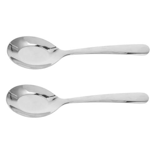 FUNOMOCYA 2 Stück Edelstahl Servierlöffel Lang für Haushalt und Rostfrei Sicher Stilvoll zum Servieren von Teigtaschen und Müsli Langlebig Einfach zu Handhaben von FUNOMOCYA