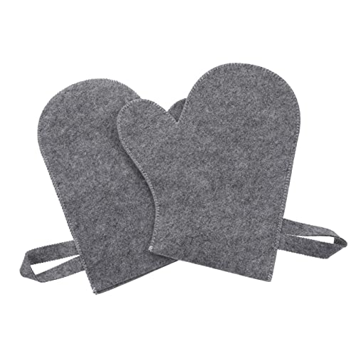 FUNOMOCYA 2 Stück Exfoliating Sauna Handschuhe Hitzebeständig Saugfähig Filz Peelinghandschuhe für Sanfte Hautreinigung und Körperpeeling für Sauna und Dusche Leicht Langlebig von FUNOMOCYA