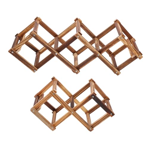 FUNOMOCYA 2 Stück Faltbare Weinregale aus Holz Teiliges für Küche und Bar Eleganter Flaschenhalter für Flaschen zur Aufbewahrung und Dekoration FUNOMOCYA 2 Stück Faltbare Weinregale aus Holz Teiliges für Küche und Bar Eleganter Flaschenhalter für Flaschen zur Aufbewahrung und Dekoration von FUNOMOCYA