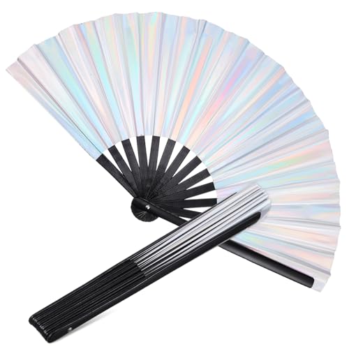 FUNOMOCYA 2 Stück Faltbarer Handfächer Iridescent Kung Fu Fan aus PVC mit Bambusrahmen für Festivals Partys und Hochzeiten Leicht Tragbar und Auffällig FUNOMOCYA 2 Stück Faltbarer Handfächer Iridescent Kung Fu Fan aus PVC mit Bambusrahmen für Festivals Partys und Hochzeiten Leicht Tragbar und Auffällig von FUNOMOCYA