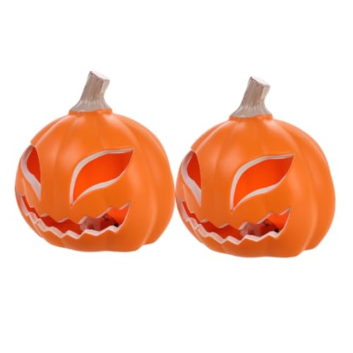 FUNOMOCYA 2 Stück Große Halloween Kürbislaternen LED Licht Hohlkörper Design Leuchtende Deko für Fenster Innen Außenbereich Vielseitige Party Raumdekoration von FUNOMOCYA