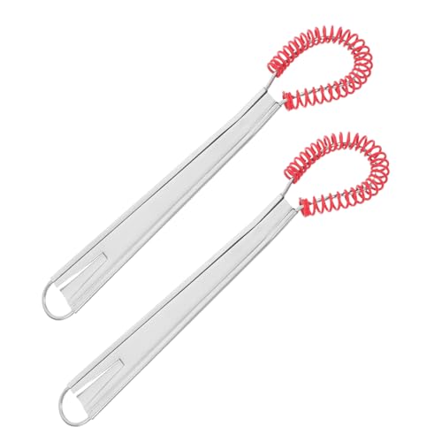 FUNOMOCYA 2 Stück Handlicher Eierschläger aus Edelstahl mit Silikonkopf Manueller Handmixer mit Effizientem Federmechanismus Kratzfest Teiliges für Schonendes Rühren und Mischen Küche von FUNOMOCYA