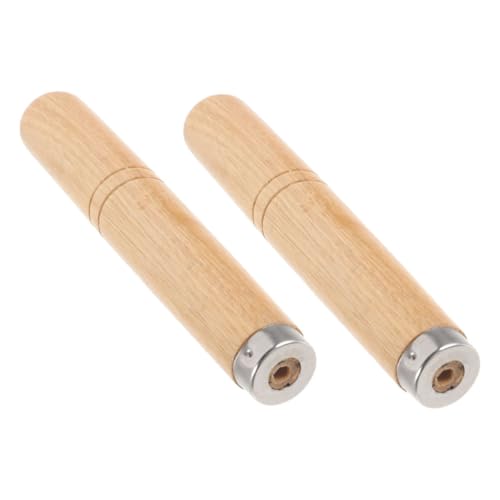 FUNOMOCYA 2 Stück Holzgriffe für Pfannenwender Ergonomische Rutschfeste Ersatzgriffe aus Massivem Holz Kompatibel mit Verschiedenen Küchengeräten Hitzeschützend Einfach zu Ersetzen für von FUNOMOCYA