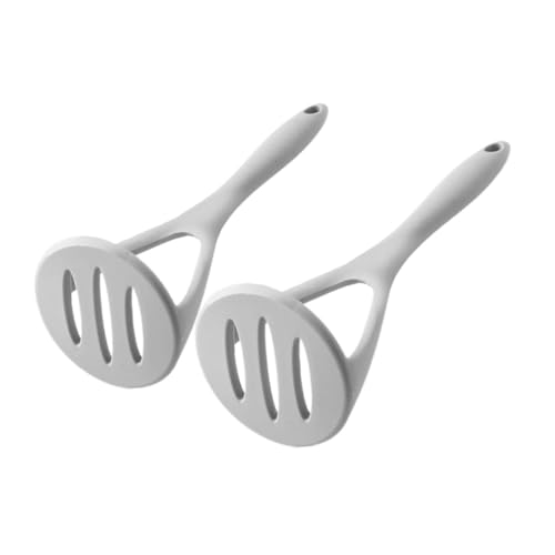 FUNOMOCYA 2 Stück Kartoffelstampfer Edelstahl mit Weichem Silikongriff Kratzschutzschonend Vielseitig für Kartoffelpüree Gemüse und Babynahrung Langlebig und Benutzerfreundlich von FUNOMOCYA