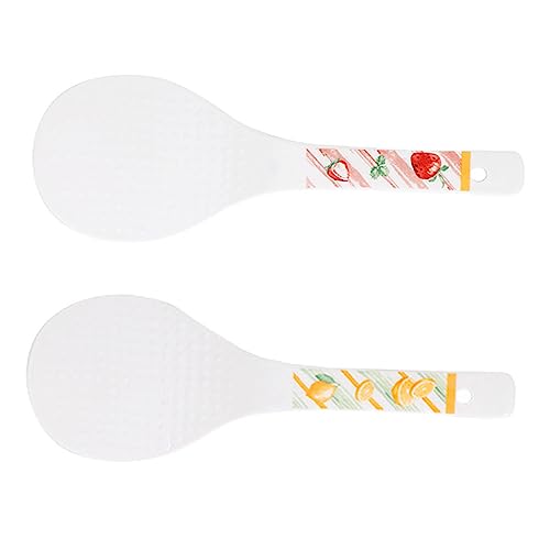 FUNOMOCYA 2 Stück Keramik Reislöffel Teilig mit Fruchtmuster Langlebig und Hitzebeständig Sushi Reis und Porridge Stylisches Küchenutensil von FUNOMOCYA