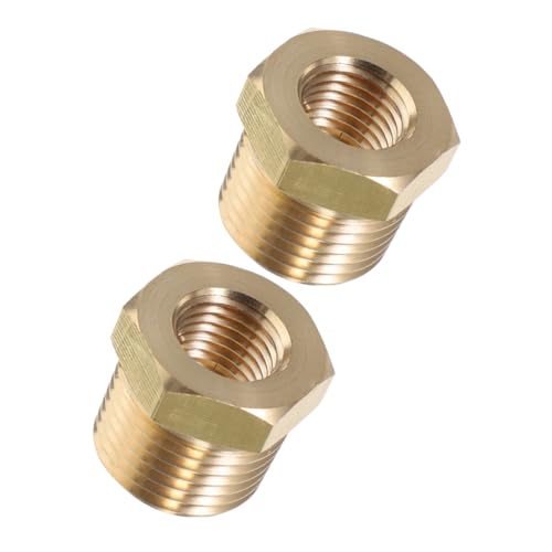 FUNOMOCYA 2 Stück Kupfer Schlauchanschluss Reduzierstück Außengewinde X Innengewinde Teiliges Sechseckiger Schlauchverbinder Robust Einfach zu Montieren Geeignet für Garten Industrie von FUNOMOCYA