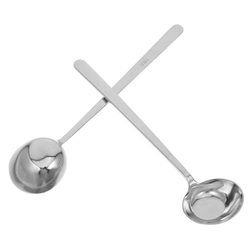 FUNOMOCYA 2 Stück Langen Griff Schräg Unter Runder Löffel Metal Desting Löffel Suppenkellen Zum Servieren Kochgeschirr Aus Edelstahl Rührkelle Silber Edelstahl 316 FUNOMOCYA 2 Stück Langen Griff Schräg Unter Runder Löffel Metal Desting Löffel Suppenkellen Zum Servieren Kochgeschirr Aus Edelstahl Rührkelle Silber Edelstahl 316 von FUNOMOCYA