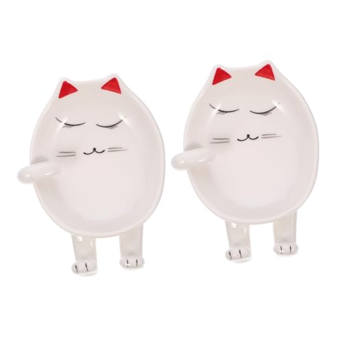 FUNOMOCYA 2 Stück Multifunktionaler Keramik Löffelhalter im Katzen Design Kochzubehör für Töpfe und Utensilien und Spülmaschinenfest für Küchenliebhaber FUNOMOCYA 2 Stück Multifunktionaler Keramik Löffelhalter im Katzen Design Kochzubehör für Töpfe und Utensilien und Spülmaschinenfest für Küchenliebhaber von FUNOMOCYA
