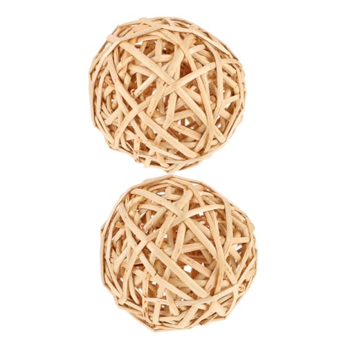 FUNOMOCYA 2 Stück Rattan Deko Kugeln Handgefertigt Natürliche Wicker Bälle für Party Fenster und Wohnraumdekoration Rustikale Gartenkugeln für DIY und Hausgestaltung von FUNOMOCYA