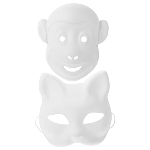 FUNOMOCYA 2 Stück Teiliges DIY Blanko Masken aus Papier Weiße Unbemalte Katzen und Affen Masken zum Bemalen Cosplay und Kreative Gesicht Verkleidung FUNOMOCYA 2 Stück Teiliges DIY Blanko Masken aus Papier Weiße Unbemalte Katzen und Affen Masken zum Bemalen Cosplay und Kreative Gesicht Verkleidung von FUNOMOCYA