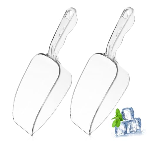 FUNOMOCYA 2 Stück Teiliges Eiswürfel und Körnerschaufel aus Transparentem Kunststoff mit Ergonomischem Griff Großer Schaufelöffnung Bruchsicher und Leicht zu Reinigen für Wiederverwendbar von FUNOMOCYA
