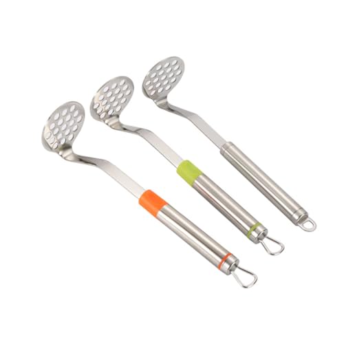 FUNOMOCYA 2 Stück Teiliges Kartoffelpresse aus Rostfreiem Edelstahl mit Hitzebeständigem Griff und Aufhängevorrichtung Manueller Kartoffelstampfer für Cremiges Püree und Vielseitige von FUNOMOCYA