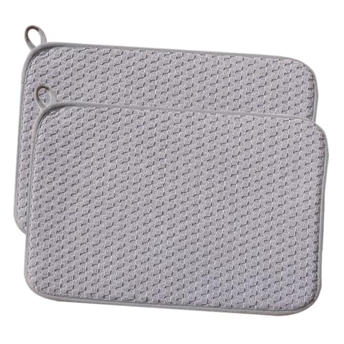 FUNOMOCYA 2 Stück Teiliges Mikrofaser Abtropfmatte Saugfähige Schnell Trocknende Küchen Abtropfmatte Rutschfeste Waschbare Geschirrmatte Wiederverwendbare Arbeitsplatten Matte von FUNOMOCYA