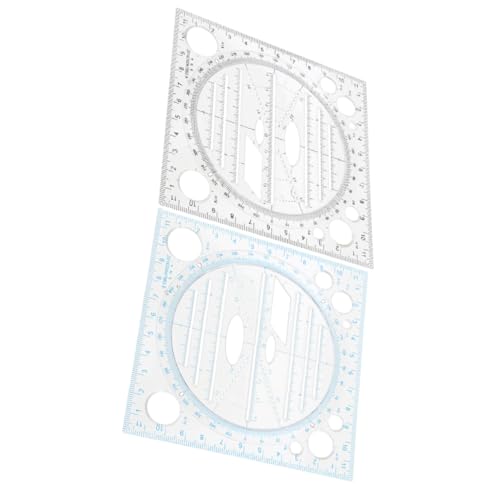 FUNOMOCYA 2 Stück Teiliges Multifunktionales Zeichnungsvorlagen Geometrische Zeichenwerkzeuge für Architektur und Design für Präzise Kreise und Ellipsen aus Robustem Gefertigt von FUNOMOCYA
